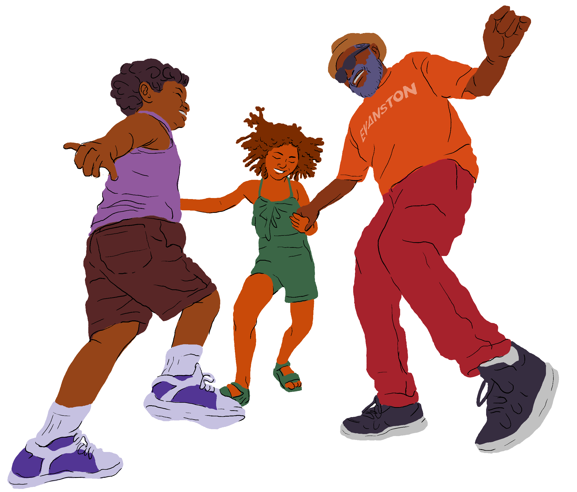 Three generations dancing together